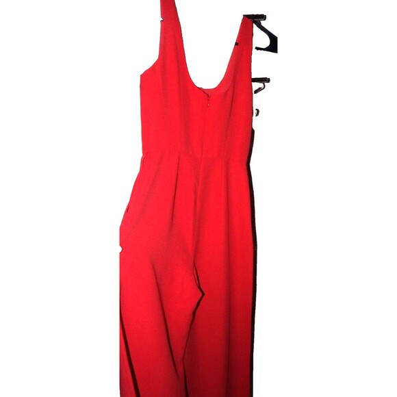 Banana Republic V Neck Jumpsuit Petite 00P Coral Pockets Tank Wide Leg Tank Top - Picture 5 of 13